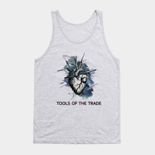 Heart for Tools of the trade, blue, navy, artist, drawing, creation, poet, writer, artist, watercolor style Tank Top